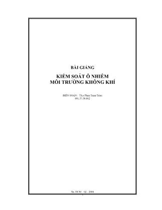 Bài giảng môn học Kiểm soát ô nhiễm môi trường không khí