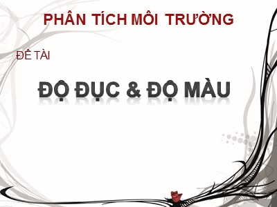 Bài giảng môn học Phân tích môi trường