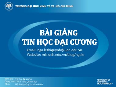 Bài giảng môn học Tin học đại cương