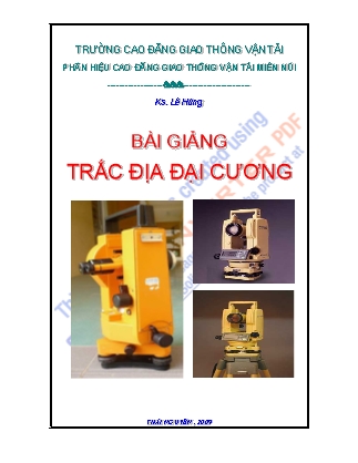 Bài giảng Môn học Trắc địa đại cương