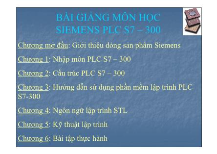 Bài giảng môn Siemens PLC S7-300