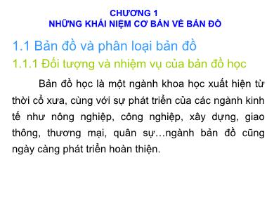 Bài giảng Những khái niệm cơ bản về bản đồ