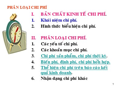 Bài giảng Phân loại chi phí (Bản đẹp)