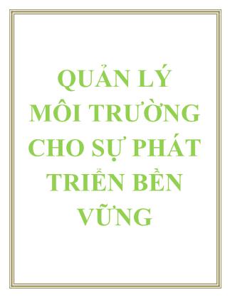 Bài giảng Quả lí môi trường cho sự phát triển bền vững