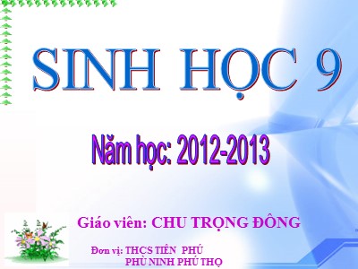 Bài giảng Sinh học 9 - Tiết 9, Bài 9: Nguyên phân - Chu Trọng Đông