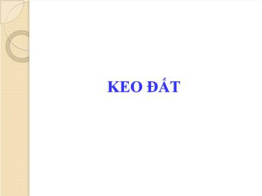 Bài giảng Sinh thái môi trường - Bài 6: Keo đất