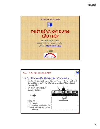 Bài giảng Thiết kế và xây dựng cầu thép - Nguyễn Ngọc Tuyển