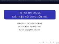 Bài giảng Tin học đại cương - Bài 0: Giới thiệu nội dung môn học - Đinh Phú Hùng