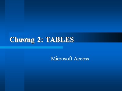 Bài giảng Tin học ứng dụng trong kinh doanh - Chương 2: Tables - Đào Quốc Phương