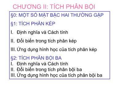 Bài giảng Toán ứng dụng - Chương 2: Tích phân bội