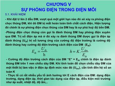 Bài giảng Vật liệu kỹ thuật Điện - Chương 5: Sự phóng điện trong điện môi