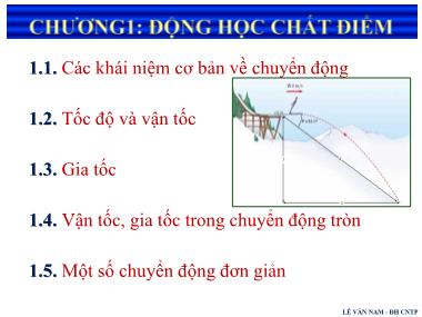 Bài giảng Vật lý đại cương - Chương I: Động học chất điểm