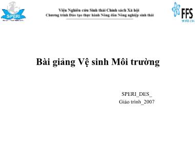 Bài giảng Vệ sinh môi trường (Bản đẹp)