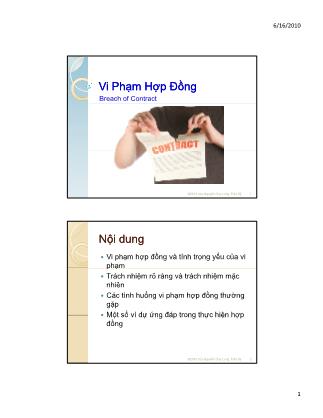 Bài giảng Vi phạm hợp đồng