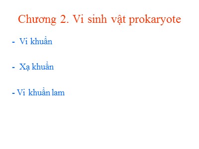 Bài giảng Vi sinh vật học đại cương - Chương 2: Vi sinh prokaryote