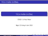 Bài giảng Vi tích phân A2 - Chương 3: Tích phân đường - Lê Hoài Nhân