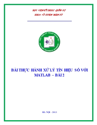 Bài thực hành xử lý tín hiệu số với Matlab–Bài 2