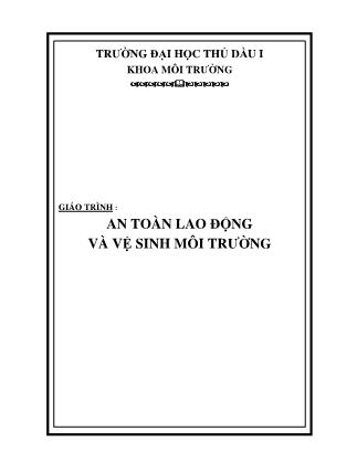 Giáo trình An toàn lao động và vệ sinh môi trường