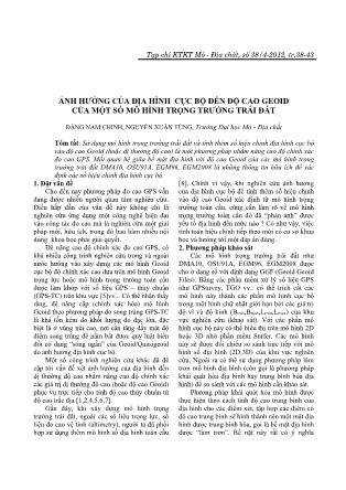 Giáo trình Ảnh hưởng của địa hình cục bộ đến độ cao GEOID của một số mô hình trọng trường trái đất - Đặng Nam Chinh
