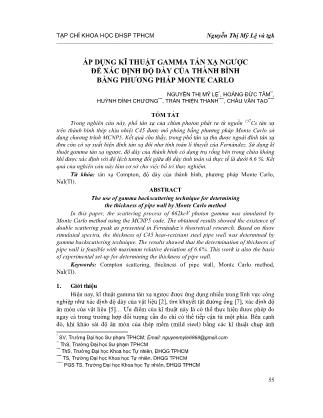 Giáo trình Áp dụng kĩ thuật gamma tán xạ ngược để xác định độ dày của thành bình bằng phương pháp Monte Carlo