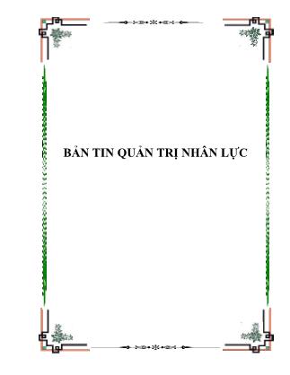 Giáo trình Bản tin quản trị nhân lực