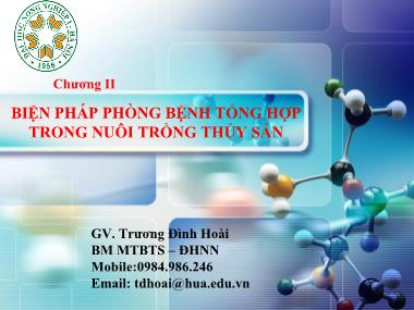 Giáo trình Bệnh học thủy sản - Chương 2: Biện pháp phòng bệnh tổng hợp trong nuôi trồng thủy sản - Trương Đình Hoài