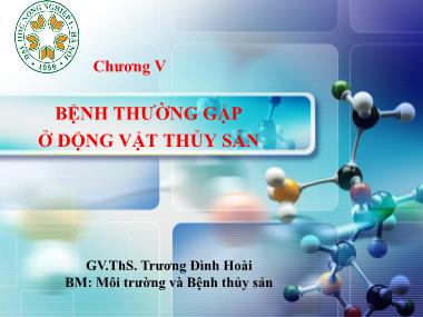 Giáo trình Bệnh học thủy sản - Chương 5: Bệnh thường gặp ở động vật thủy sản (Tiếp) - Trương Đình Hoài