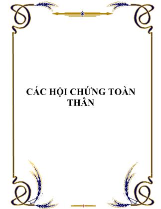 Giáo trình Các hội chứng toàn thân