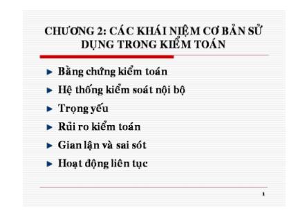 Giáo trình Các khái niệm cơ bản sử dụng trong kiểm toán