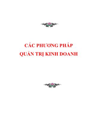 Giáo trình Các phương pháp quản trị kinh doanh (Bản đẹp)