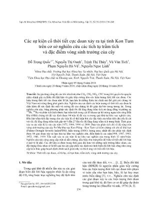 Giáo trình Các sự kiện cổ thời tiết cực đoan xảy ra tại tỉnh Kon Tum trên cơ sở nghiên cứu các tích tụ trầm tích và đặc điểm vòng sinh trưởng của cây - Đỗ Trọng Quốc