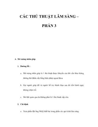 Giáo trình Các thủ thuật lâm sàn (Phần 3)