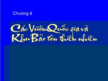 Giáo trình Các vườn Quốc gia và Khu bảo tồn thiên nhiên