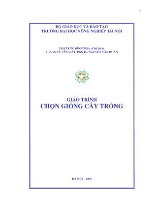 Giáo trình Chọn giống cây trồng