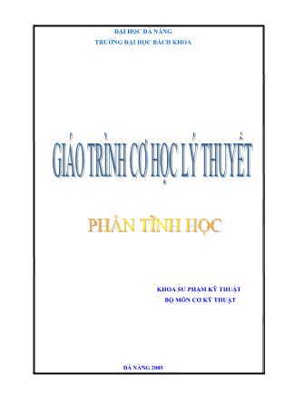 Giáo trình Cơ học lý thuyết-Phần tĩnh học