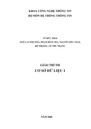 Giáo trình Cơ sở dữ liệu 1 - Vũ Đức Thái