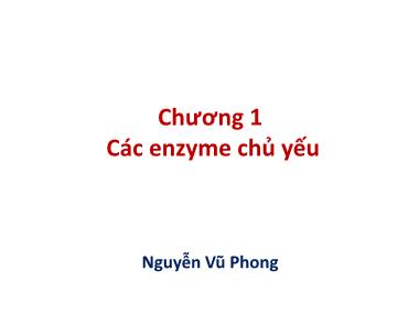 Giáo trình Công nghệ di truyền - Chương 1: Các enzyme chủ yếu - Nguyễn Vũ Phong