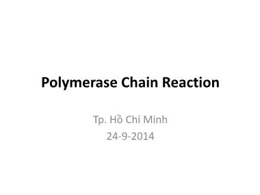 Giáo trình Công nghệ di truyền - Chương 2: Polymerase Chain Reaction - Nguyễn Vũ Phong