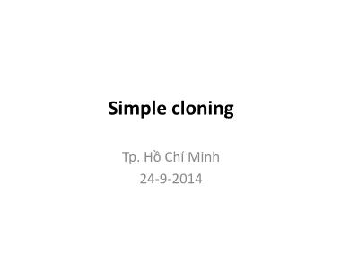 Giáo trình Công nghệ di truyền - Chương 2: Simple cloning - Nguyễn Vũ Phong