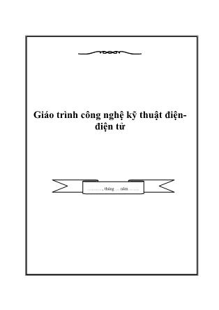 Giáo trình Công nghệ kỹ thuật Điện-Điện tử