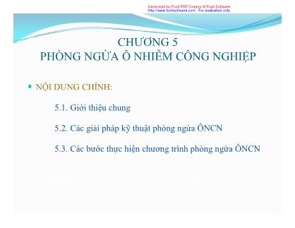 Giáo trình Công nghệ môi trường - Chương 5: Phòng ngừa ô nhiễm công nghiệp