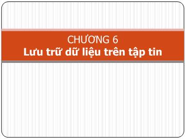 Giáo trình Công nghệ phần mềm - Chương 6: Lưu trữ dữ liệu trên tập tin