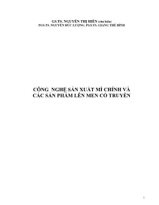 Giáo trình Công nghệ sản xuất mì chính và các sản phẩm lên men cổ truyền - Nguyễn Thị Hiền