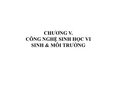 Giáo trình Công nghệ sinh học - Chương 5: Công nghệ sinh học vi sinh và môi trường - Nguyễn Thị Phương Thảo