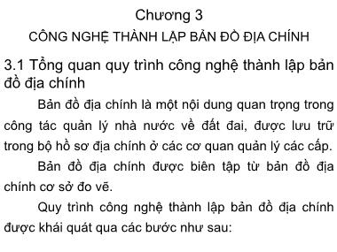 Giáo trình Công nghệ thành lập bản đồ địa chính