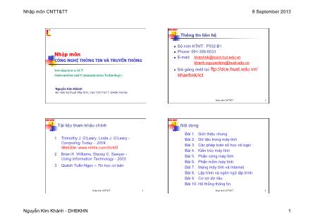 Giáo trình Công nghệ thông tin và truyền thông - Nguyễn Kim Khánh