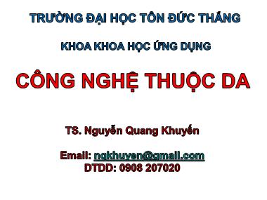 Giáo trình Công nghệ thuộc da - Chương 5: Thuộc lại (Retanning) - Nguyễn Quang Khuyến