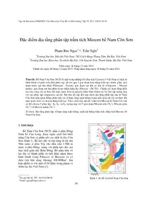 Giáo trình Đặc điểm địa tầng phân tập trầm tích Miocen bể Nam Côn Sơn - Phạm Bảo Ngọc