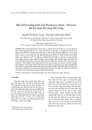 Giáo trình Đặc điểm tướng trầm tích Pleistocen muộn-Holocen đới bờ châu thổ sông Mê Công - Nguyễn Thị Huyền Trang