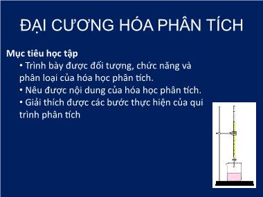 Giáo trình Đại cương Hóa phân tích